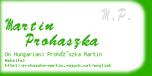 martin prohaszka business card